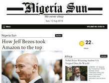 Tablet Screenshot of nigeriasun.com